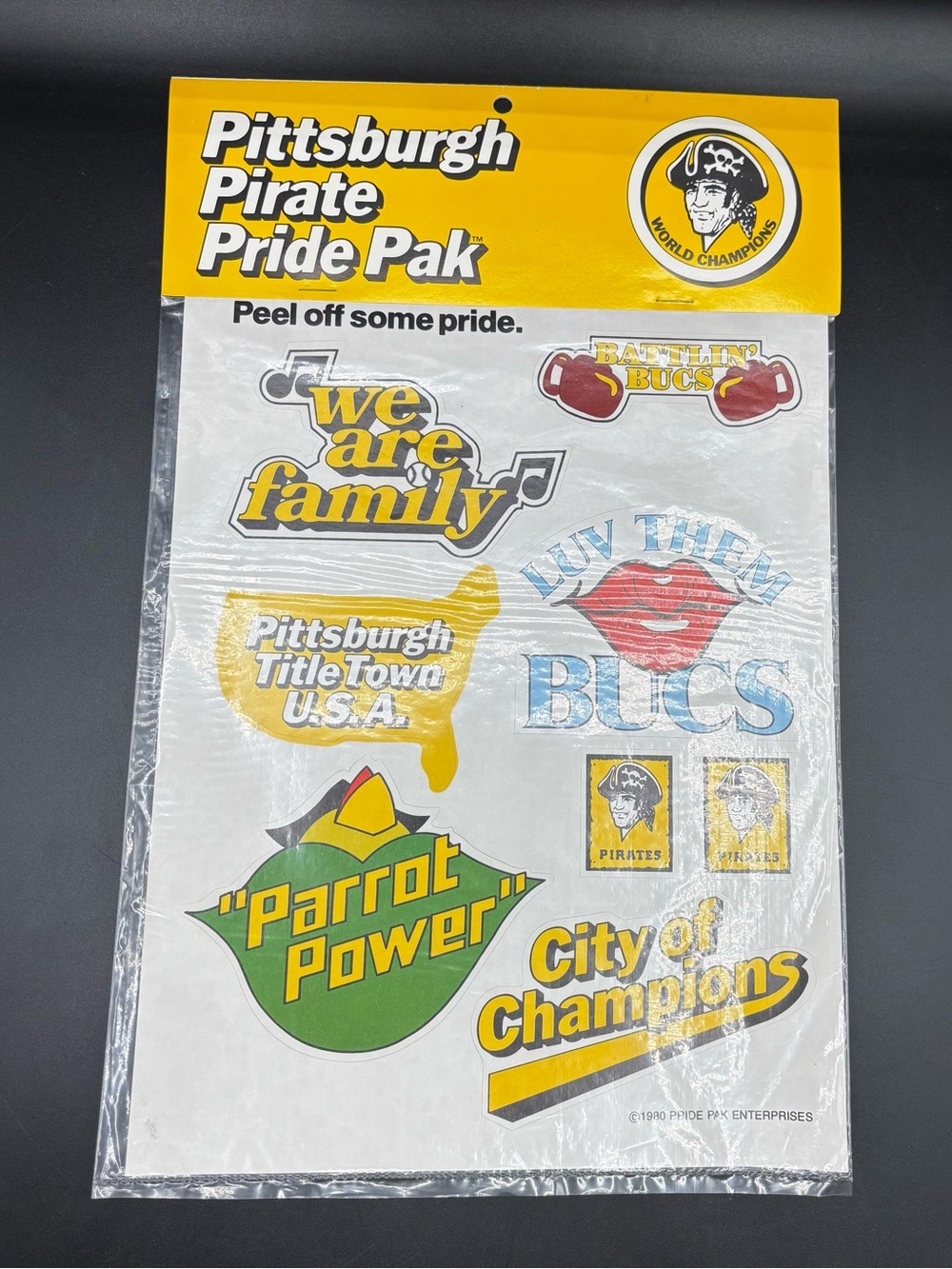 Vintage Pittsburgh Pirate Pride Pak New Stickers 1980 Black Gold Baseball Bucs